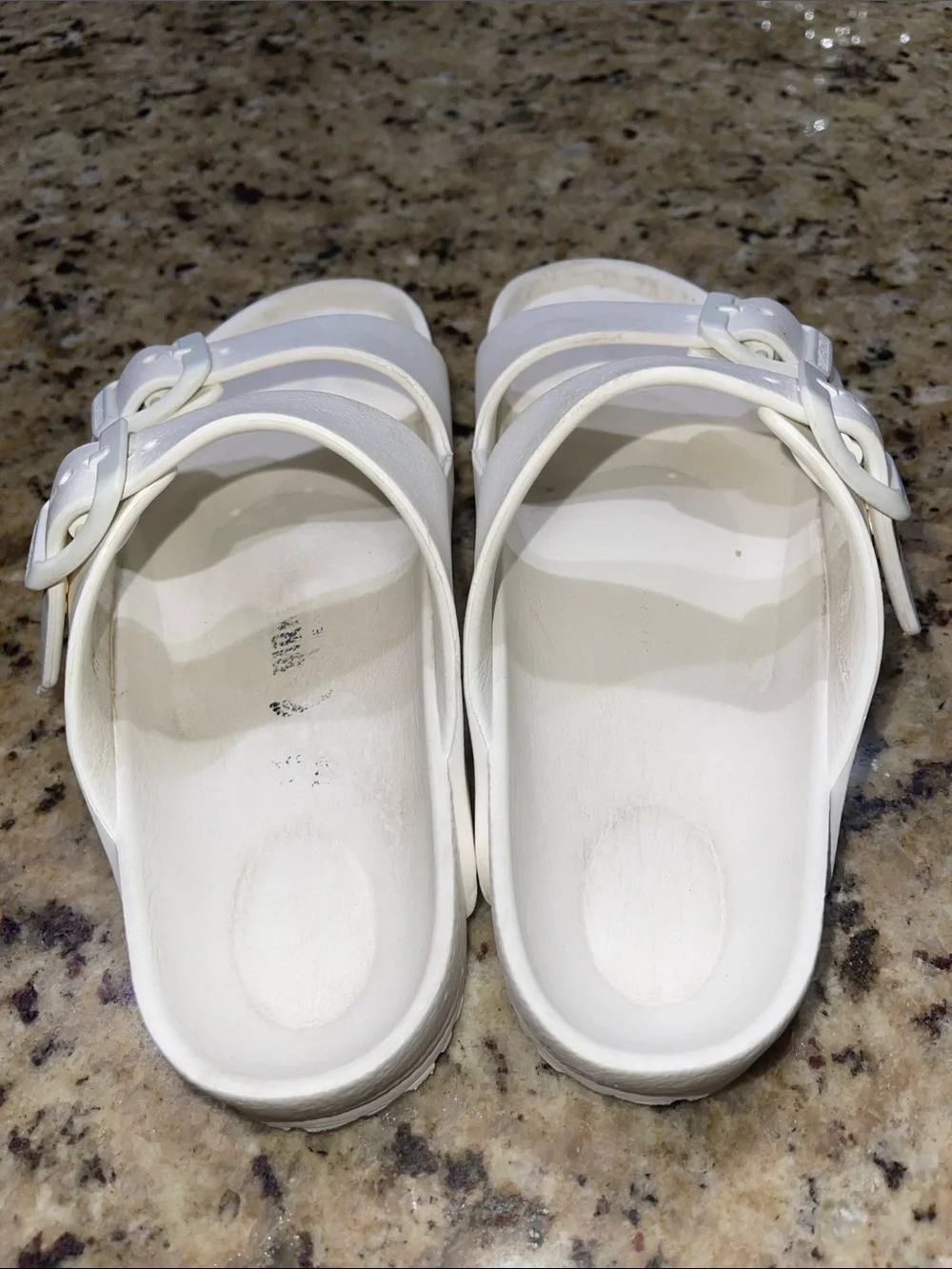 Birkenstock Arizona Kids White Double-Buckle Slide Sandals